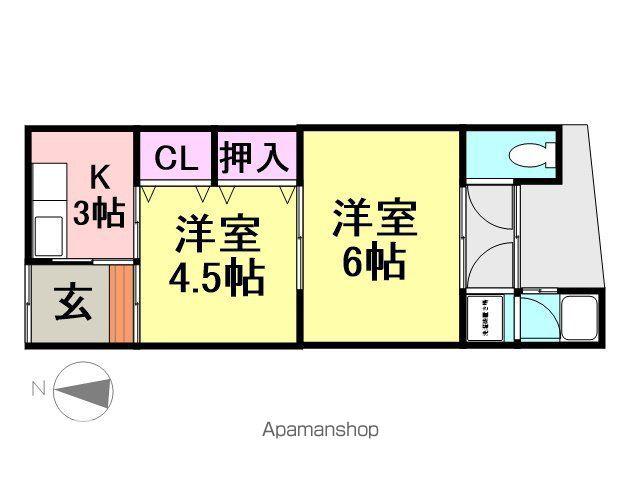 七松町3丁目庄司文化(2K/1階)の間取り写真