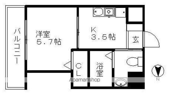 プロビデンス栄南(1K/3階)の間取り写真