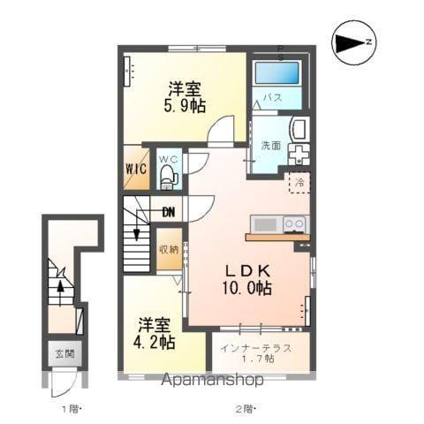 ウッドソレル(2LDK/2階)の間取り写真