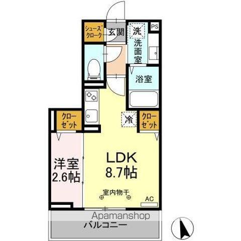 ミヌエット(1LDK/3階)の間取り写真