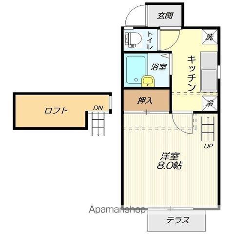メゾンイストワール(1K/1階)の間取り写真