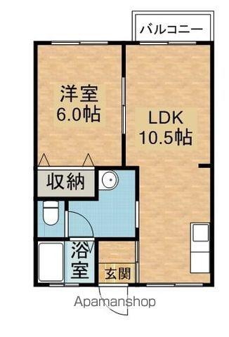 交詢ハイツ(1LDK/2階)の間取り写真