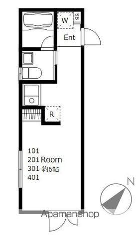 COCO IS Ⅱ(ワンルーム/2階)の間取り写真