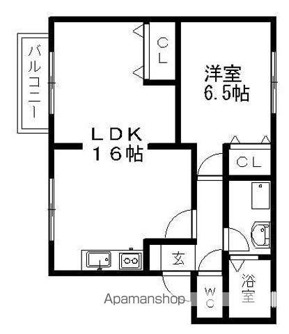 ヴェルディール(1LDK/2階)の間取り写真