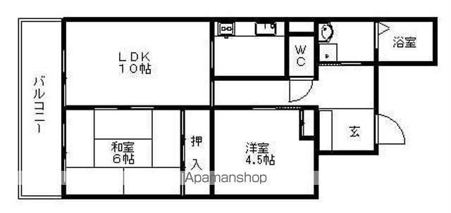 グランセーブル高岳(2LDK/4階)の間取り写真