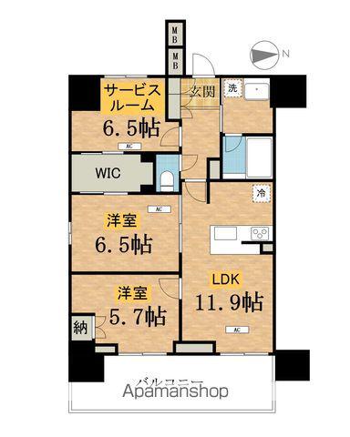 ラグゼナ八王子寺町(2LDK/3階)の間取り写真