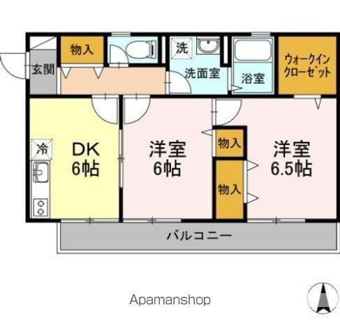 パールハイツ内田Ⅱ(1LDK/2階)の間取り写真