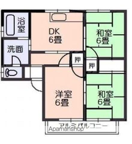 フレグランス乃万(3DK/1階)の間取り写真