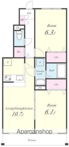 コンフォート111(2LDK/1階)の間取り写真