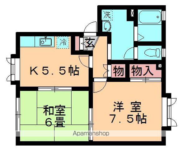 メゾンドヴェールⅠ(2K/1階)の間取り写真