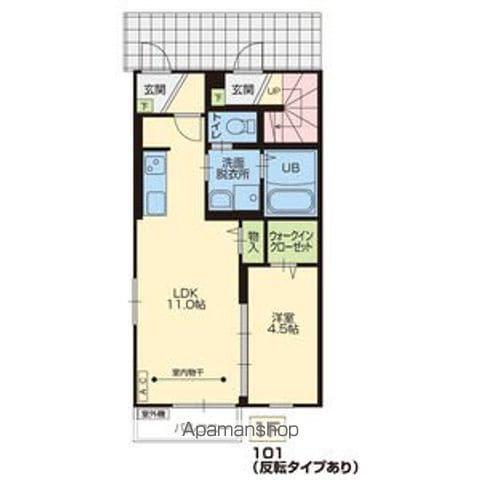 TRES TESOUROS桑折(1LDK/1階)の間取り写真