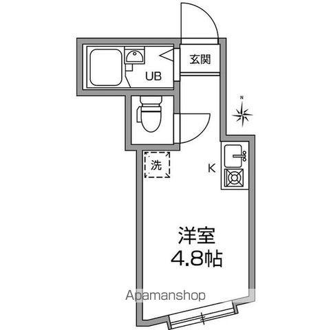 アーバンプレイス中井ⅡA(ワンルーム/1階)の間取り写真