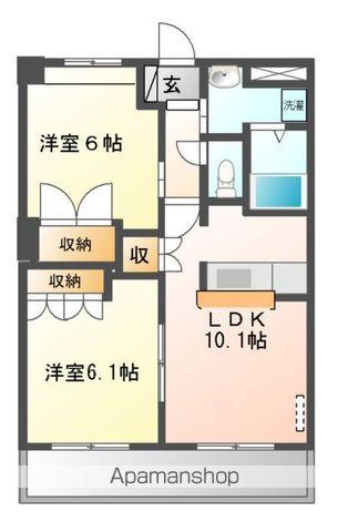 ディアコート(2LDK/2階)の間取り写真