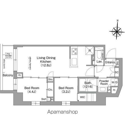 ウエリスアーバン住吉ウエスト(2LDK/5階)の間取り写真
