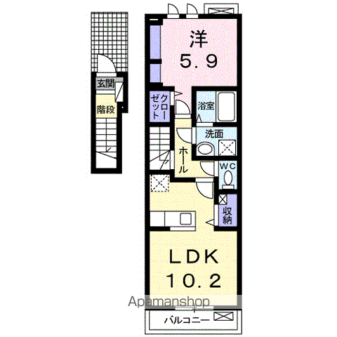 マ・メゾン(1LDK/2階)の間取り写真