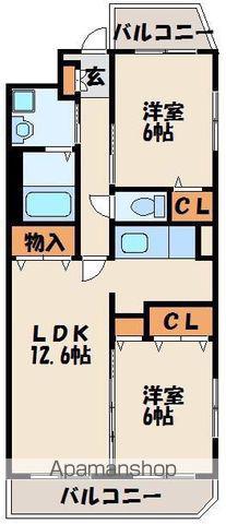 ホクリマンションⅠ(2LDK/6階)の間取り写真