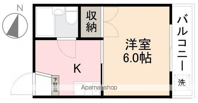 仏生山なかのハイツ(1K/2階)の間取り写真