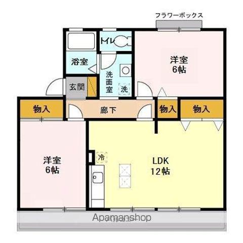 カーサみつわ台I(2LDK/1階)の間取り写真