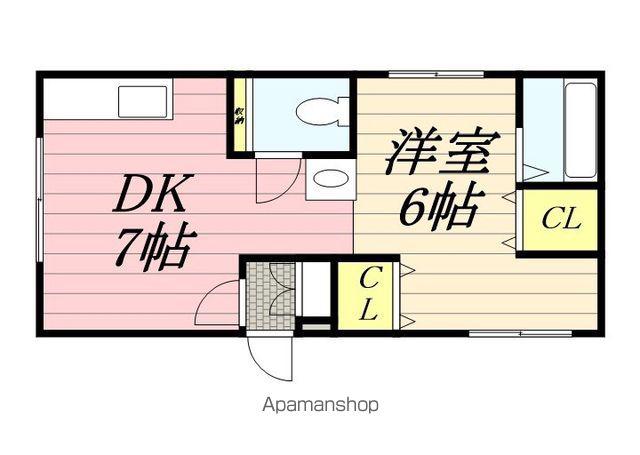 キングパレスⅤ B棟(1DK/2階)の間取り写真