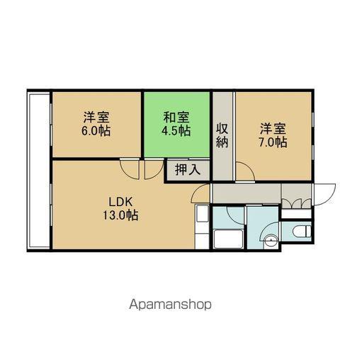 クリスタルヒルズ(3LDK/3階)の間取り写真