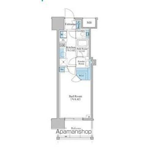 ブランシエスタ泉(1K/14階)の間取り写真