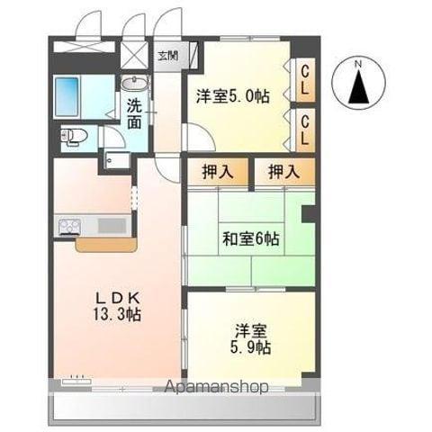 エル21(3LDK/6階)の間取り写真