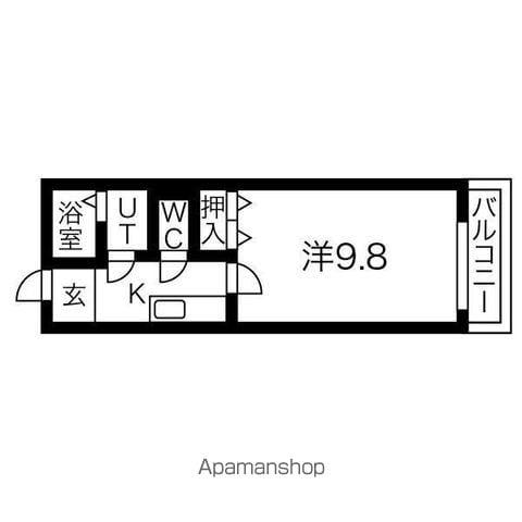 ソフィア八田(1K/1階)の間取り写真