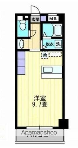 レジデンスM(1K/3階)の間取り写真