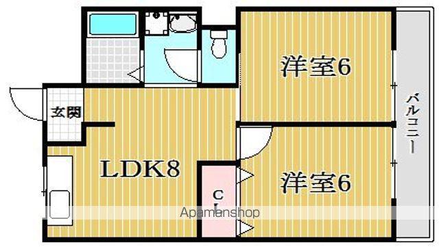 北野マンション東館(2DK/5階)の間取り写真