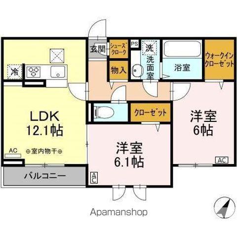 フルールヴェール(2LDK/1階)の間取り写真