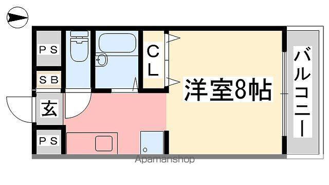 カーサ・エルマール(1K/6階)の間取り写真