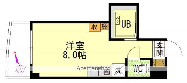 中道ビル(ワンルーム/4階)の間取り写真