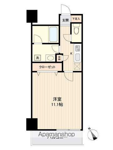 アーバンフラッツ榴ヶ岡(1K/2階)の間取り写真