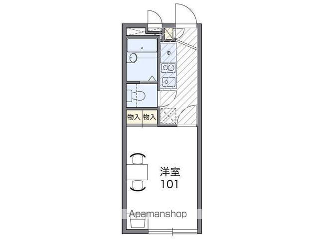 レオパレスオリザ アウレア(1K/1階)の間取り写真