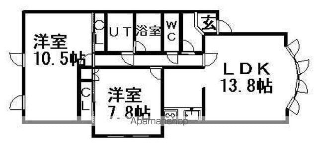 メゾンルナールⅢ(2LDK/1階)の間取り写真