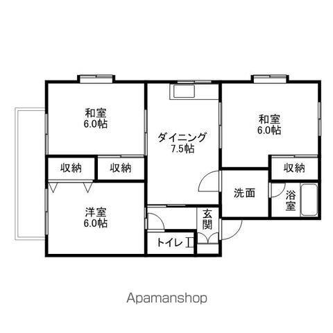 泉タウン(3DK/1階)の間取り写真