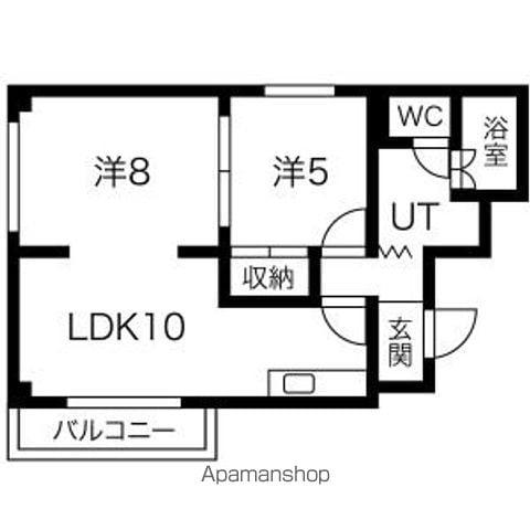 ソシアルコート札幌(2LDK/2階)の間取り写真