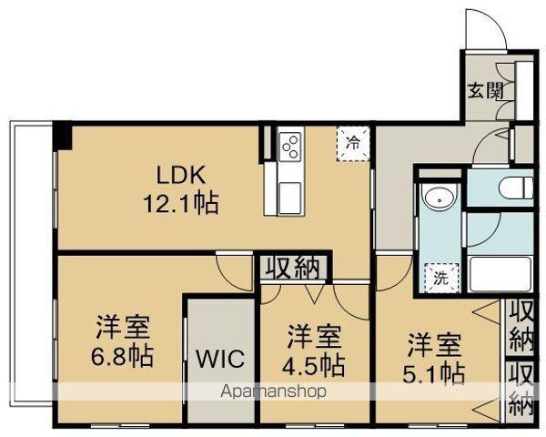 リアン・シャテーニュ(3LDK/2階)の間取り写真