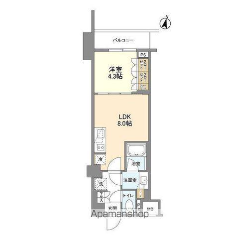 ザパークハビオ柿の木坂(1LDK/2階)の間取り写真