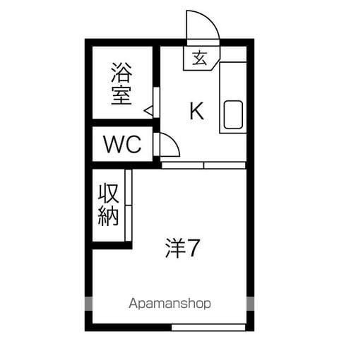 Jハウス(1K/1階)の間取り写真