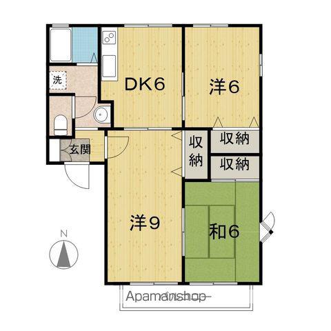 レトアタウン参番館(3DK/2階)の間取り写真