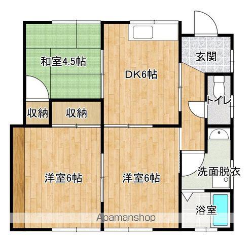 日豊本線 都城駅 バス乗車時間：4分 上郡元バス停で下車 徒歩10分 1階建 築31年(3DK)の間取り写真