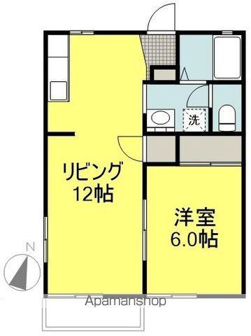 ハイツ玉穂(1LDK/2階)の間取り写真