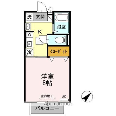 エクセルスミ(1K/1階)の間取り写真