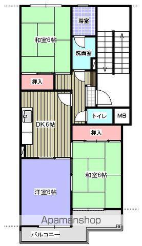 コーポ仁井田ビル(3DK/4階)の間取り写真