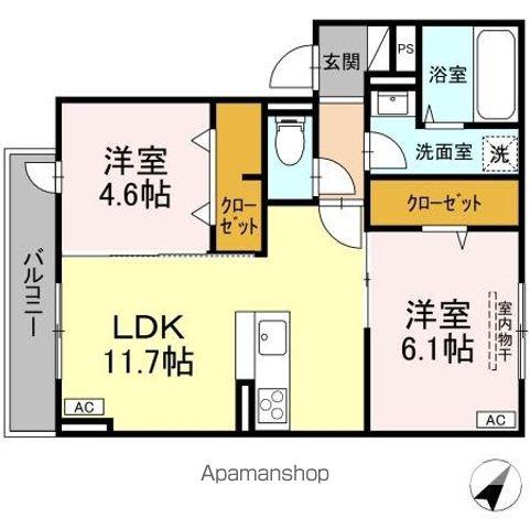 D-RESIDENCE多治米東S(2LDK/3階)の間取り写真