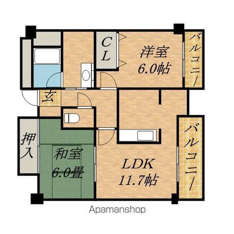 プレステージ2(2LDK/3階)の間取り写真