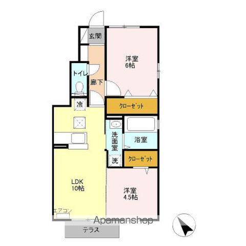 アーク・ド・ルミエール(2LDK/1階)の間取り写真