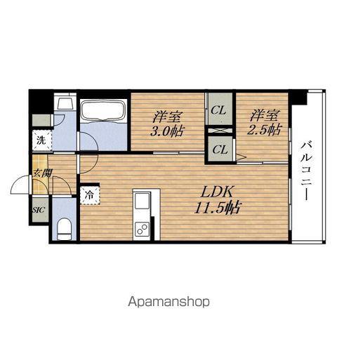 アーバングランデ SHIN-OSAKA(2LDK/2階)の間取り写真