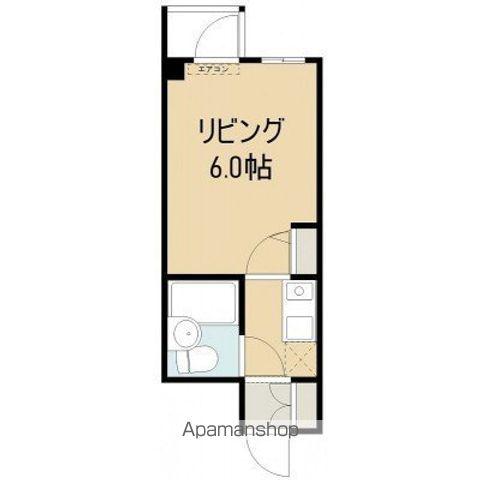 ダイアパレス函館南部坂(1K/5階)の間取り写真